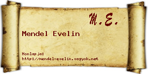 Mendel Evelin névjegykártya